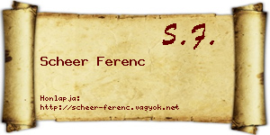 Scheer Ferenc névjegykártya