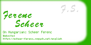 ferenc scheer business card